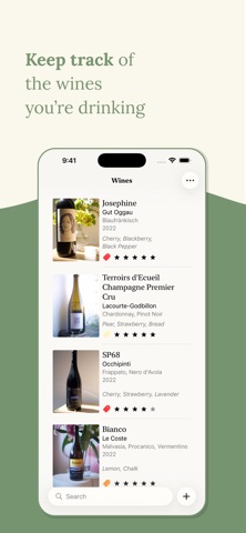 blanc: wine tracker screenshot