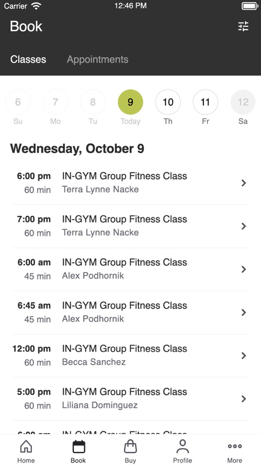 #2. The Fit Club- Scheduling App (iOS) By: Fit Club, The