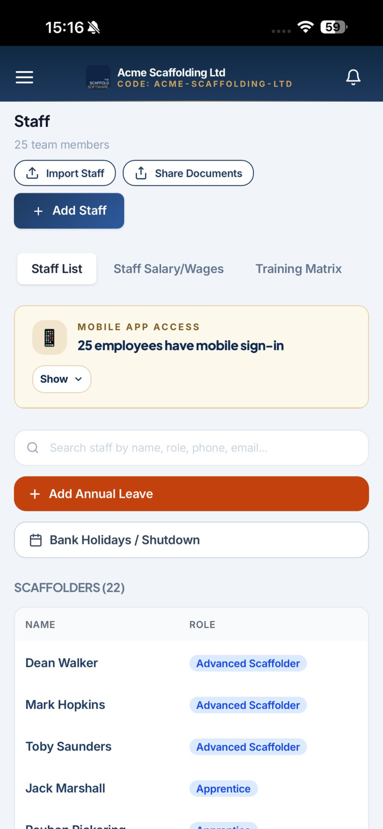 The Scaffold Software screenshot 2