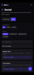 NxtUp: Streaming Hub screenshot