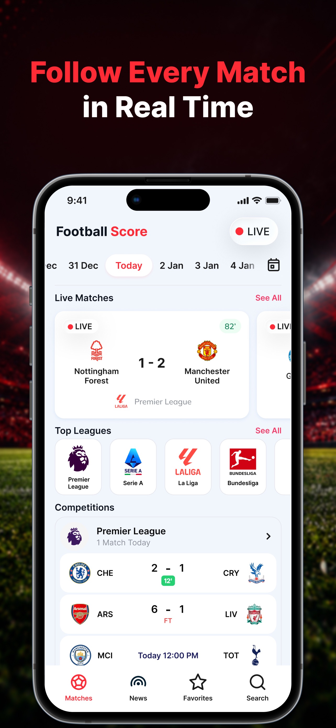 Screenshot 1 of Live Football Score : Football