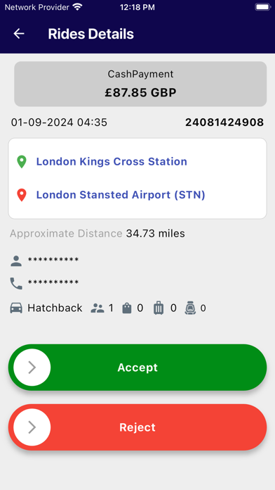 Capital Cars - Driver App Screenshot