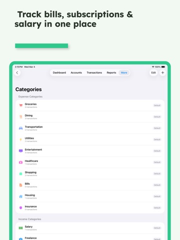 Easy Expenses Tracker 2 iPad screenshot