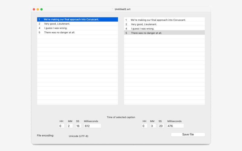 SubFix2 app screenshot