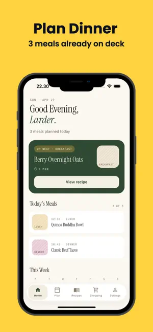 Larder: Meal Planner screenshot 1