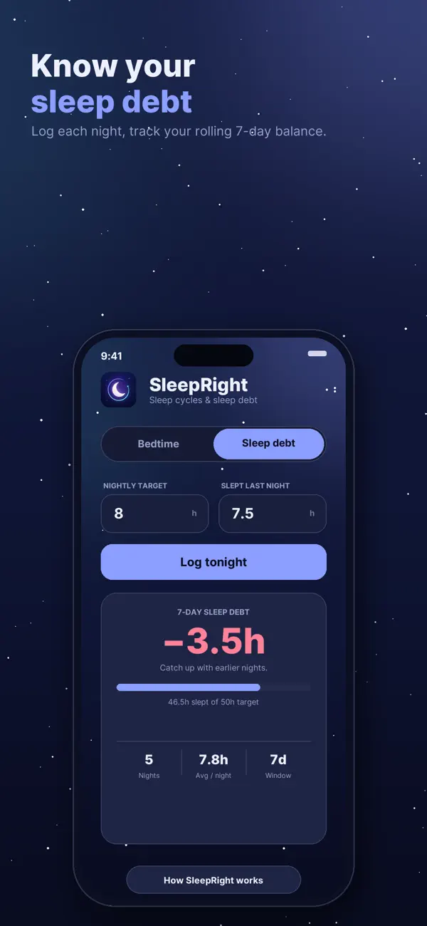 Screenshot #3 pour SleepRight: Sleep Calculator