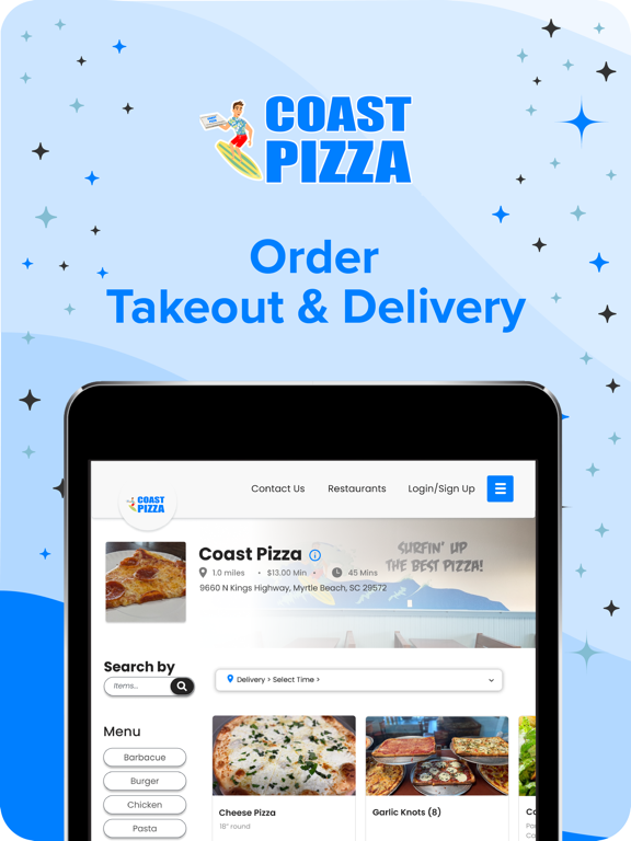 Coast Pizza iPad screenshot 1 - Food & Drink app