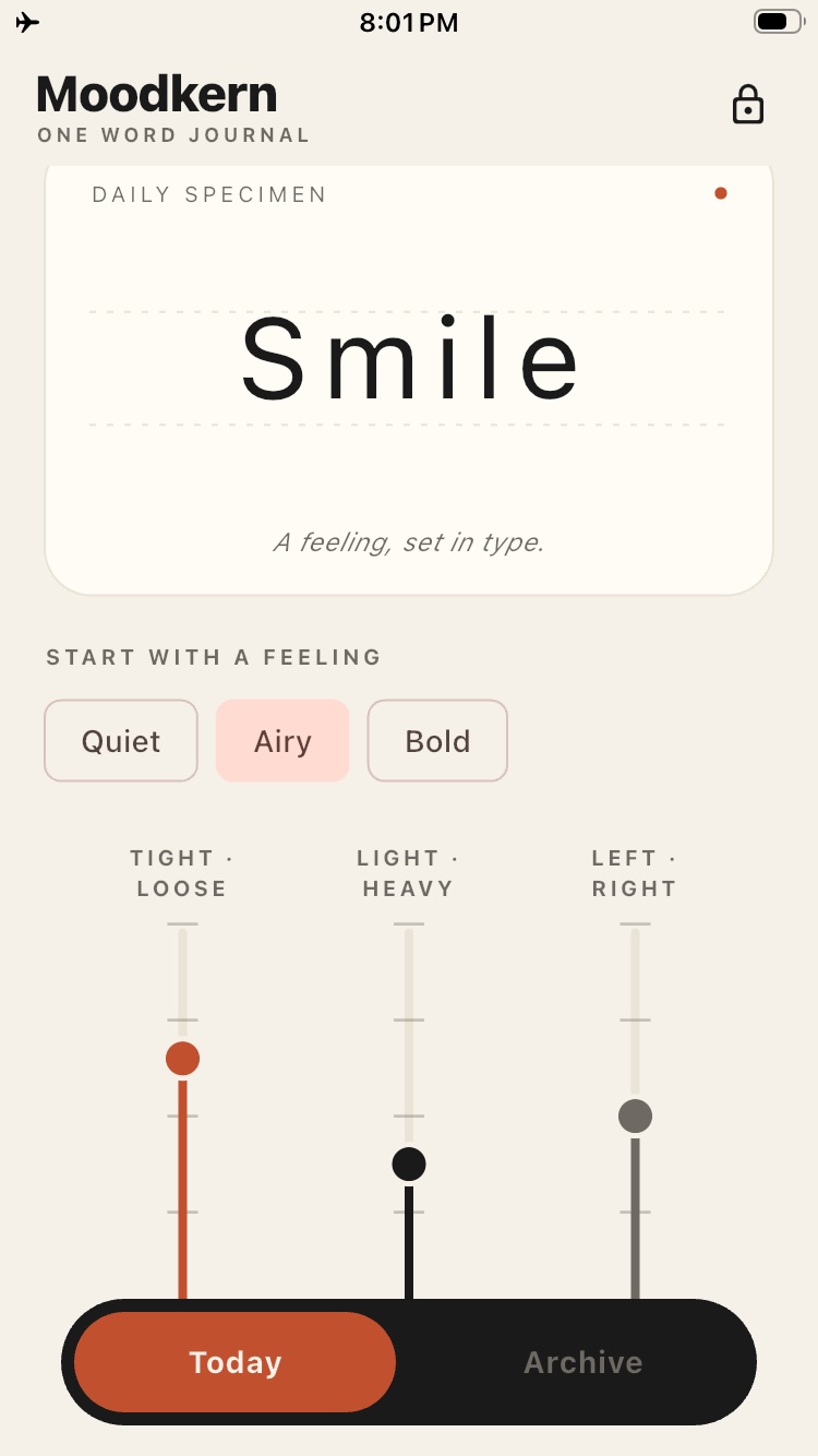 Screenshot 4 of Moodkern: One Word Journal