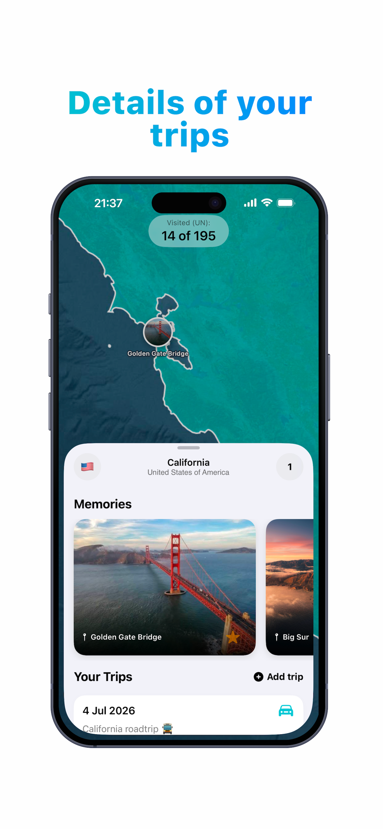 MyOdyssey. Travel tracker screenshot 3