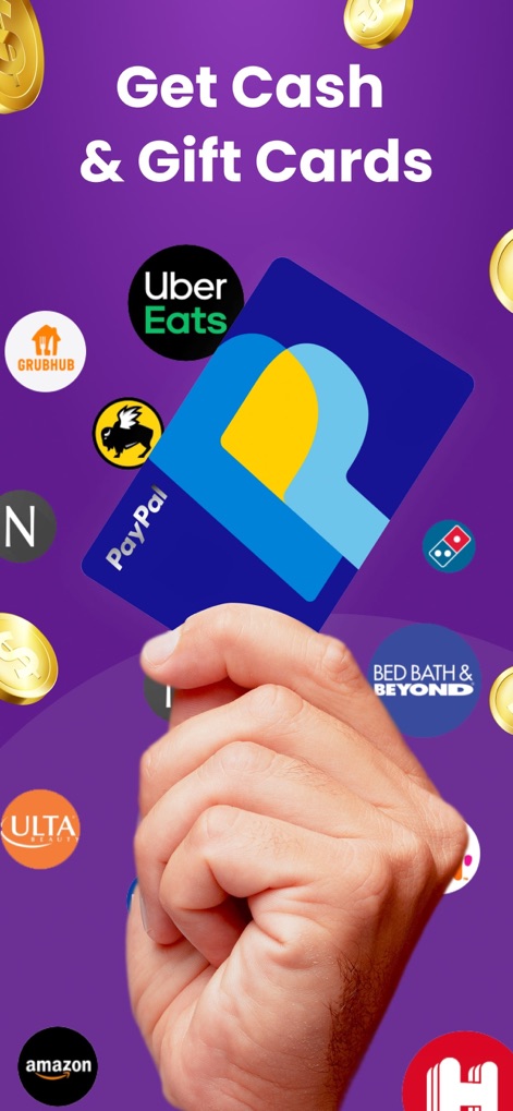 KashKick: Get paid to have fun - Understand the versatile reward system, emphasizing the central PayPal card option and a wide array of popular gift card brands.