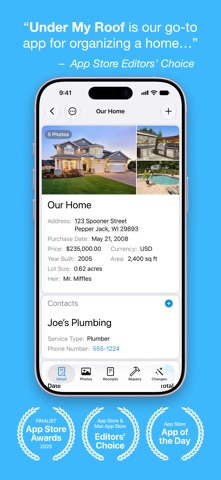 Under My Roof Home Inventory + app screenshot