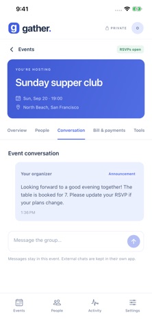 Gather: Events & Shared Bills Screenshot 4 of 5