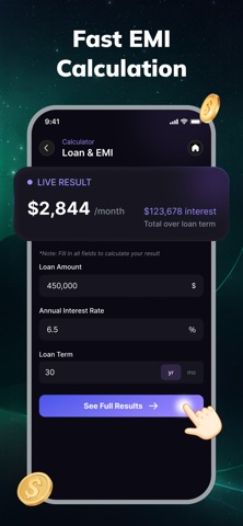 CalFi: Loan, EMI & Savings iPhone screenshot