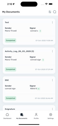 Cygnature eSign iPhone screenshot