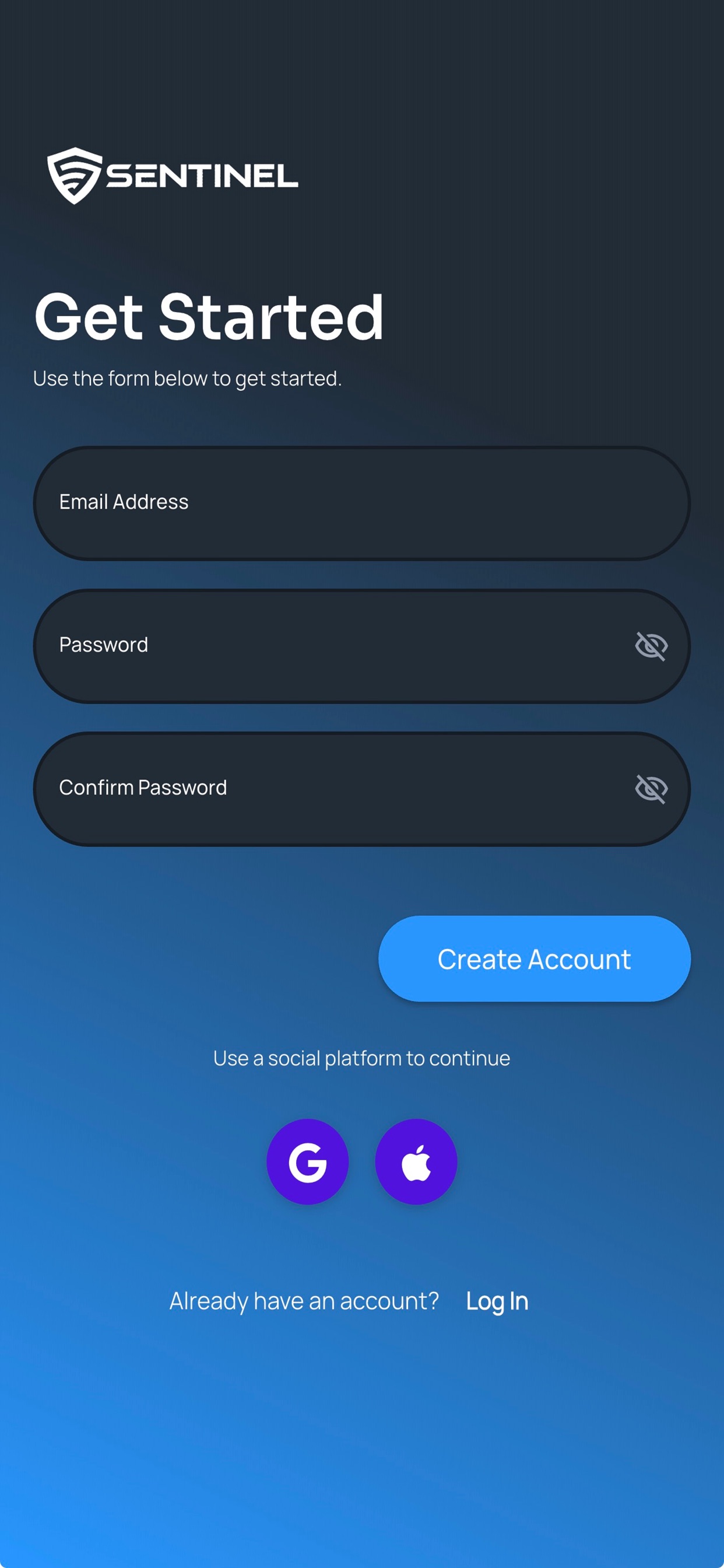 Screenshot 1 of Sentinel Dashboard