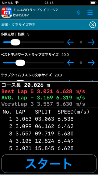 ミニ4WDラップタイマーV2 byNSDev のスクリーンショット
