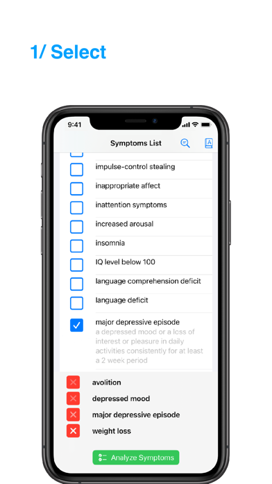 Screenshot #1 pour Psychological Symptom Analyzer