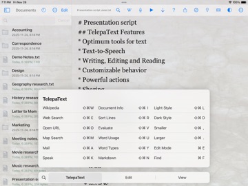 TelepaText - editor, speech iPad screenshot