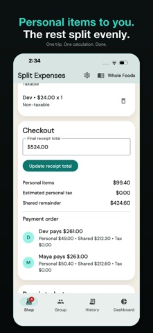 Split Shopping Expenses Screenshot 2 of 5
