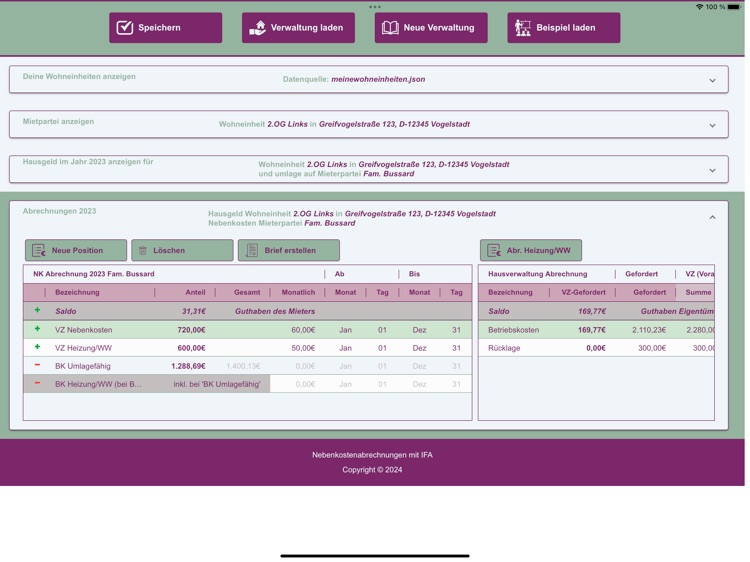 Nebenkostenabrechnungen screenshot-6
