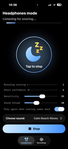 Snorer Blocker: 智能防鼾耳塞 screenshot