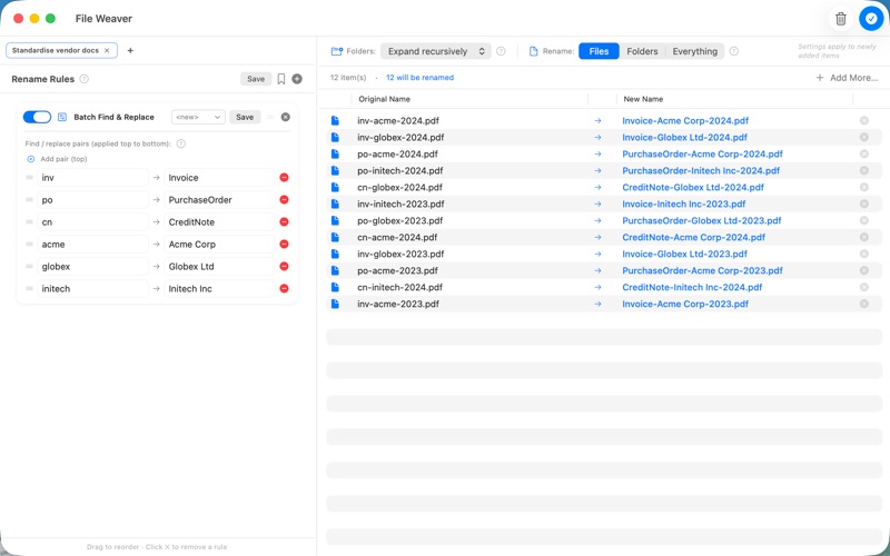 File Weaver screenshot