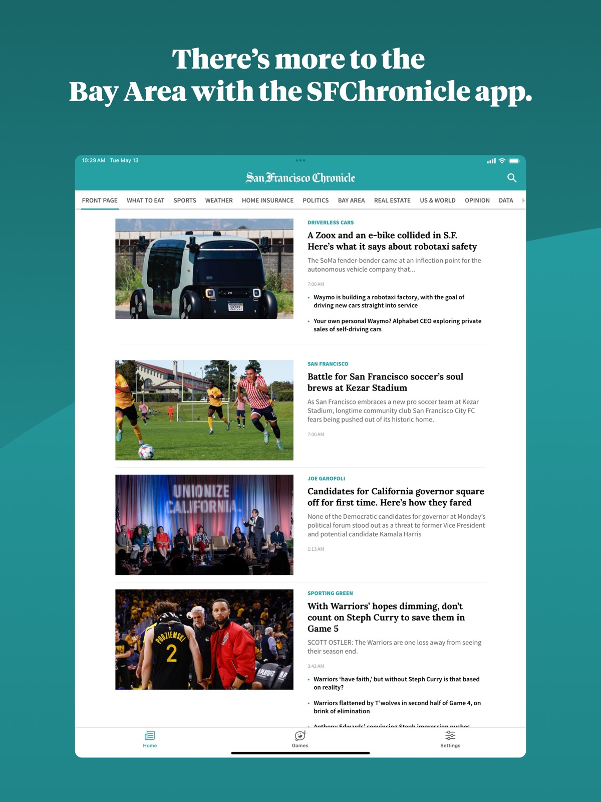 The San Francisco Chronicle ipad screenshot 1