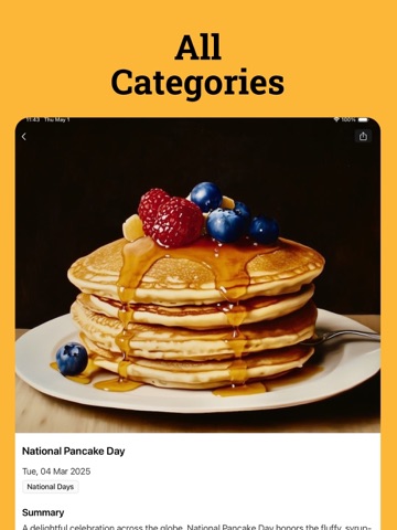 National Day: Calendar 2026 iPad screenshot