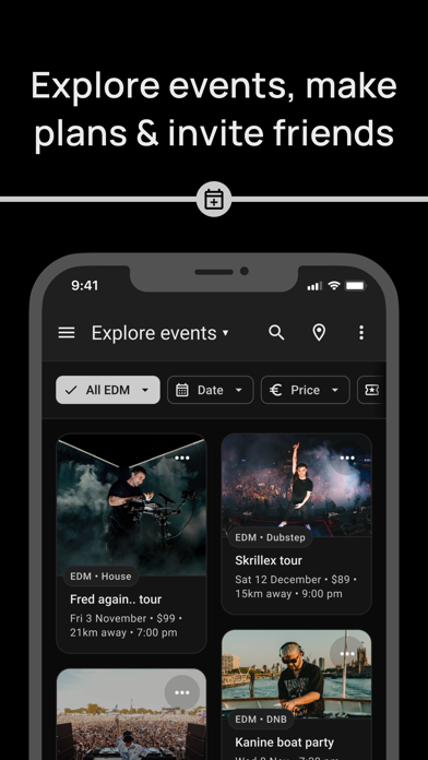 Venra | Explore DJ events iPhone screenshot 2 - Social Networking app