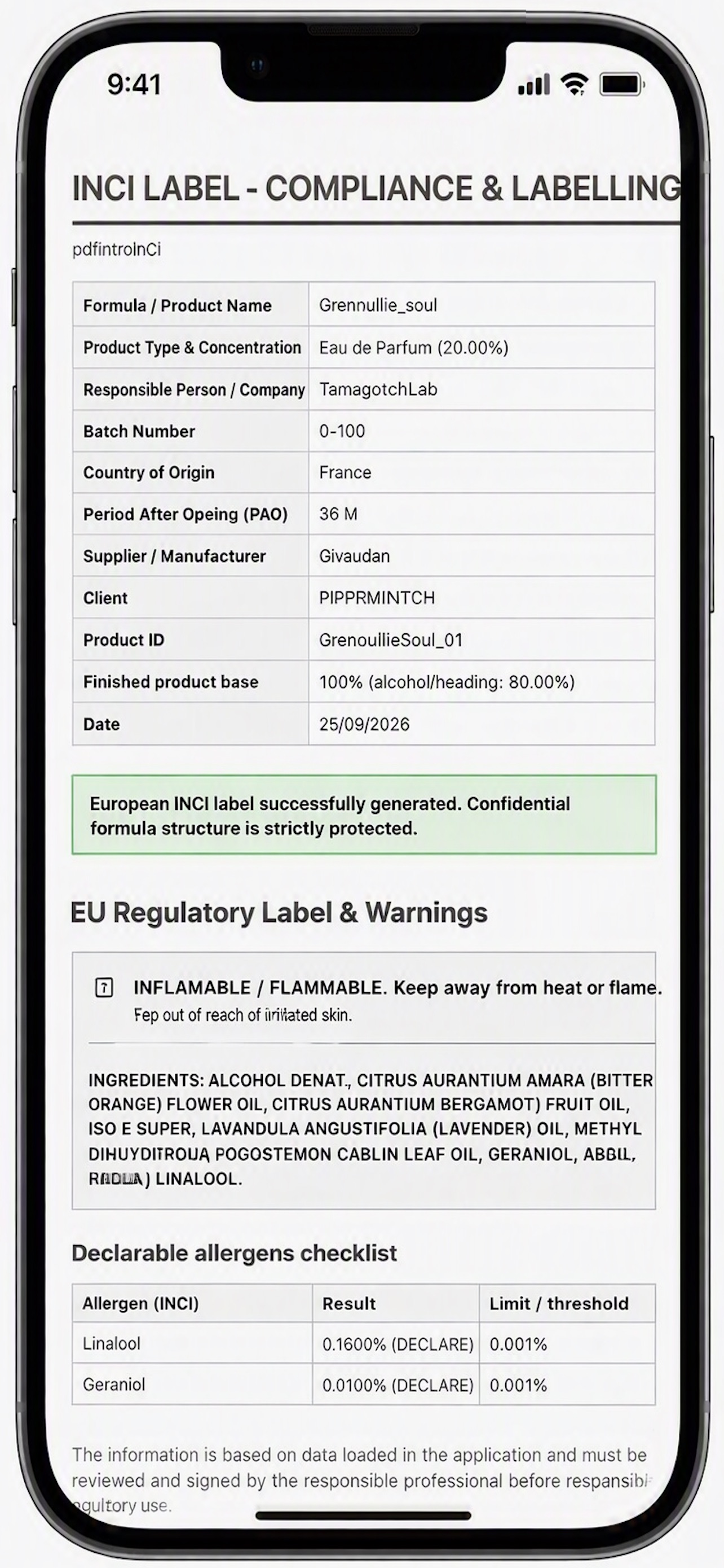 Screenshot 7 of Profumer Compliance