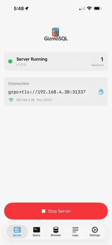 GizmoSQL screenshot 1 of 4