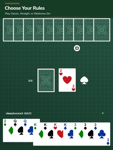 Classic Gin Rummy Card Game iPad screenshot