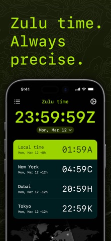 Zulu Time Military Clock iPhone screenshot