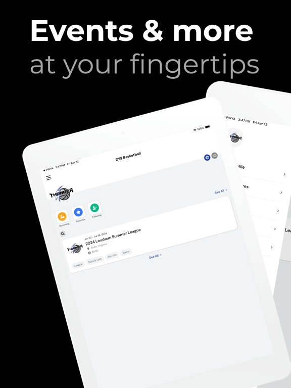 DYS Basketball iPad screenshot 1 - Sports app