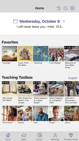 Captura de pantalla de JW Library en iPhone 1