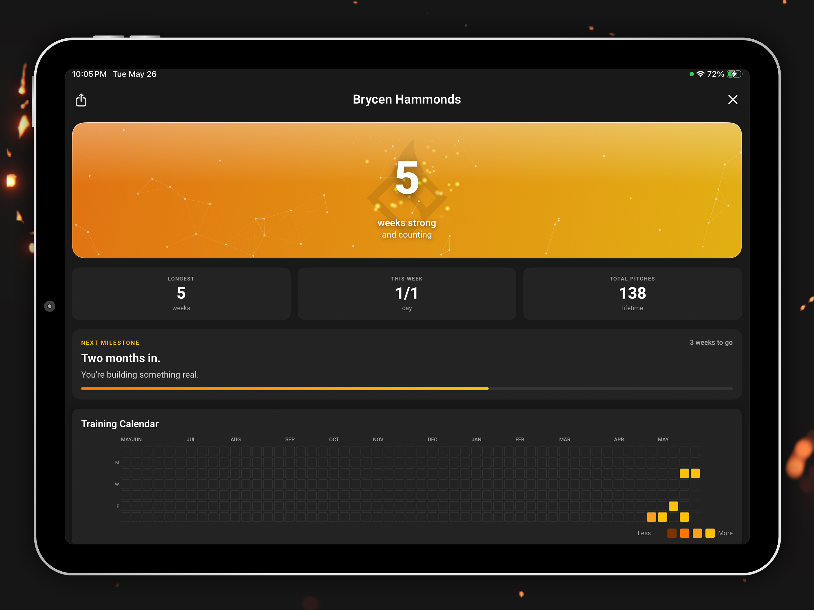 Ember Pitching Analyzer