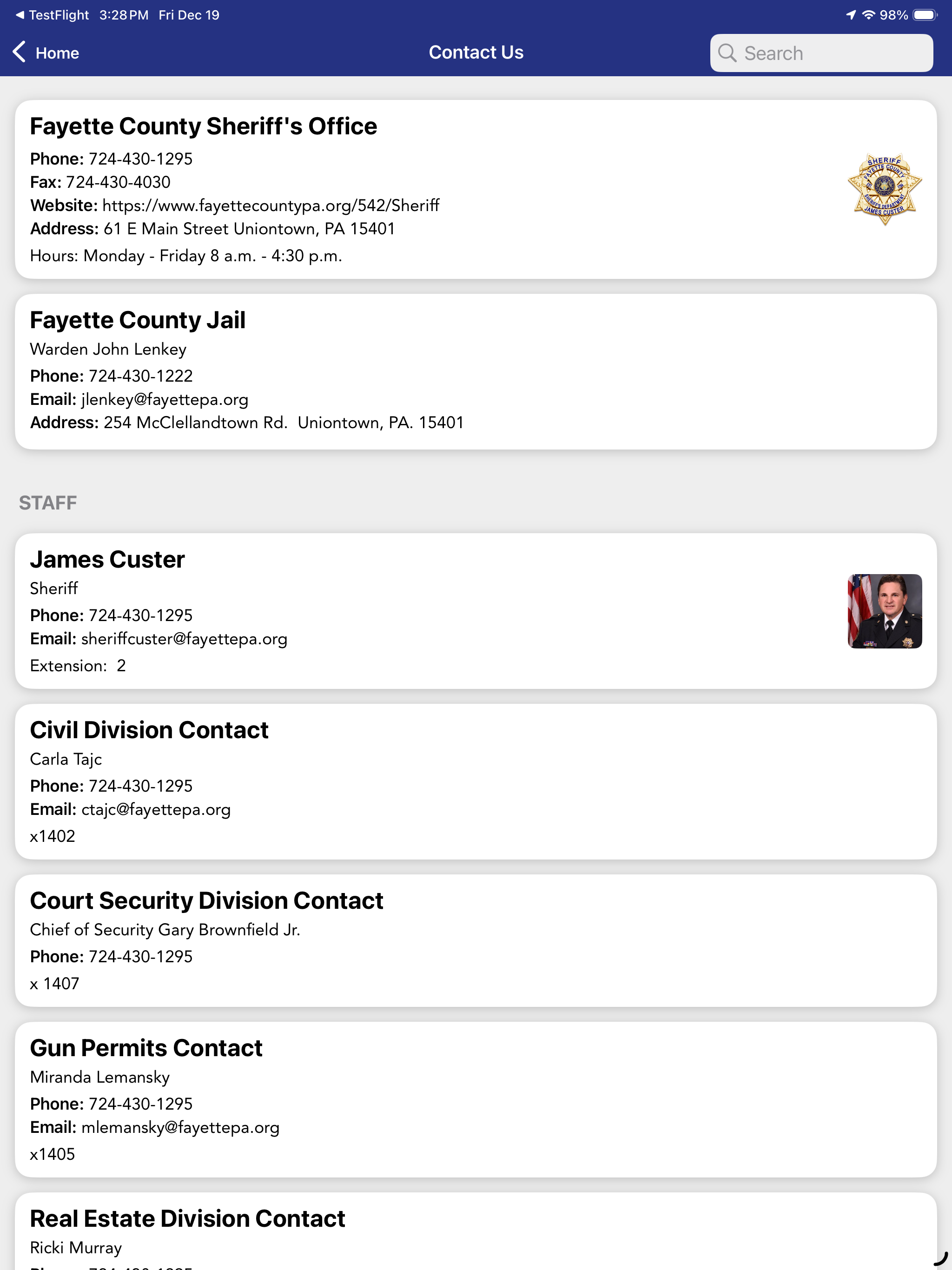 Fayette County PA Sheriff screenshot 5