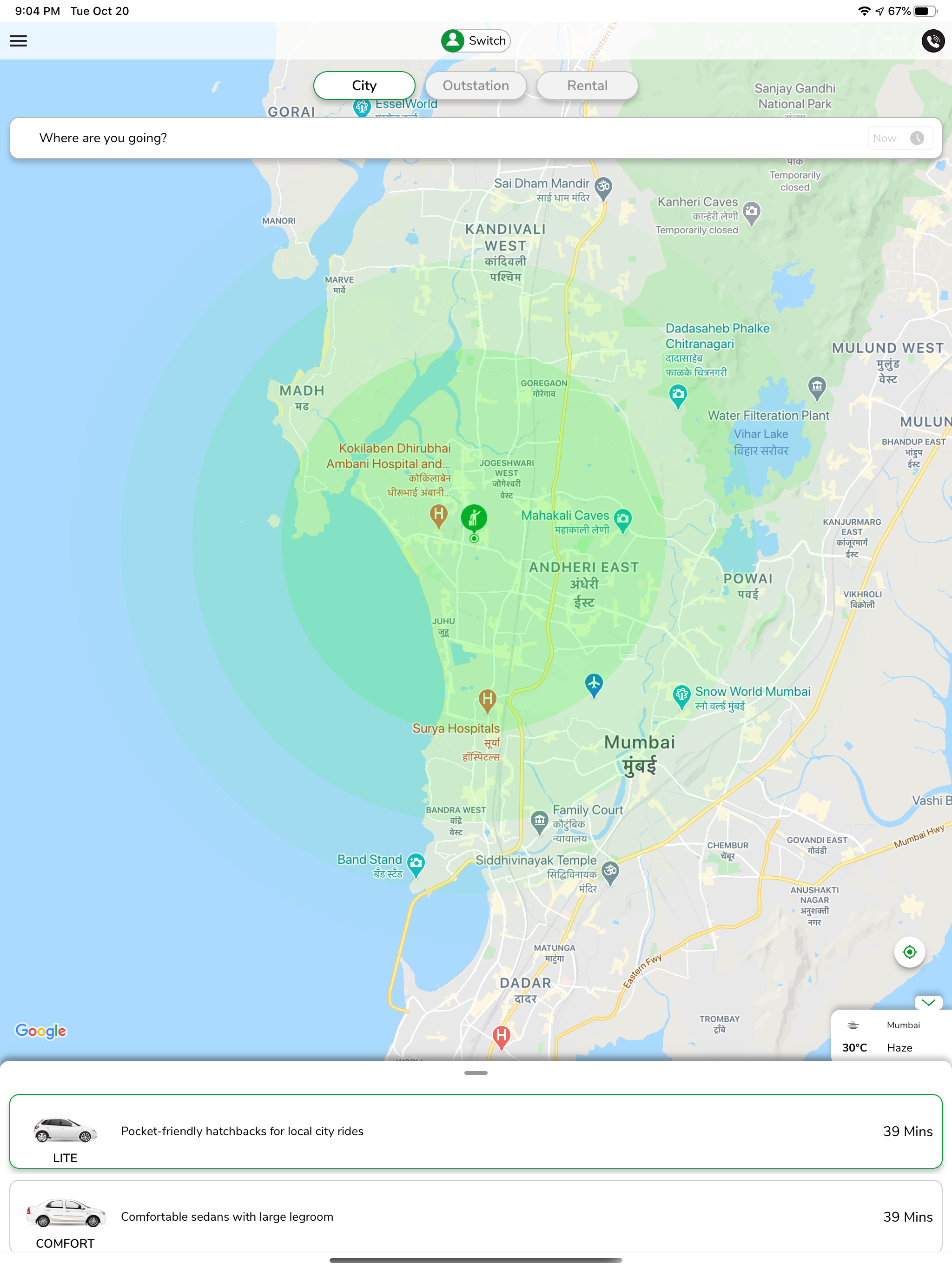 Meru Cabs-Local and Outstation