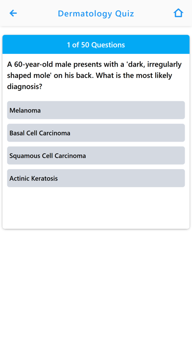 Screenshot 2 of Dermatology Exam Review & Quiz App