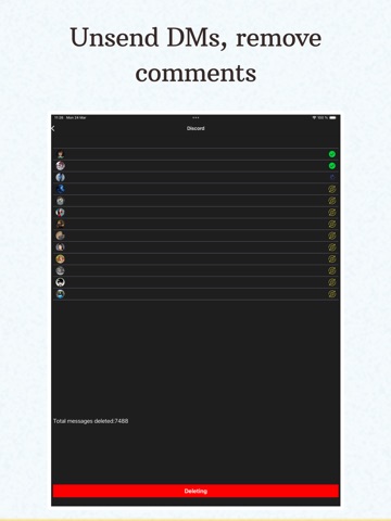 Unpost: Bulk Delete Messages iPad screenshot