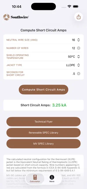 Concentric Neutral Calculator screenshot 3