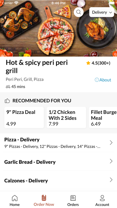 Hot and spicy peri peri grill Screenshot