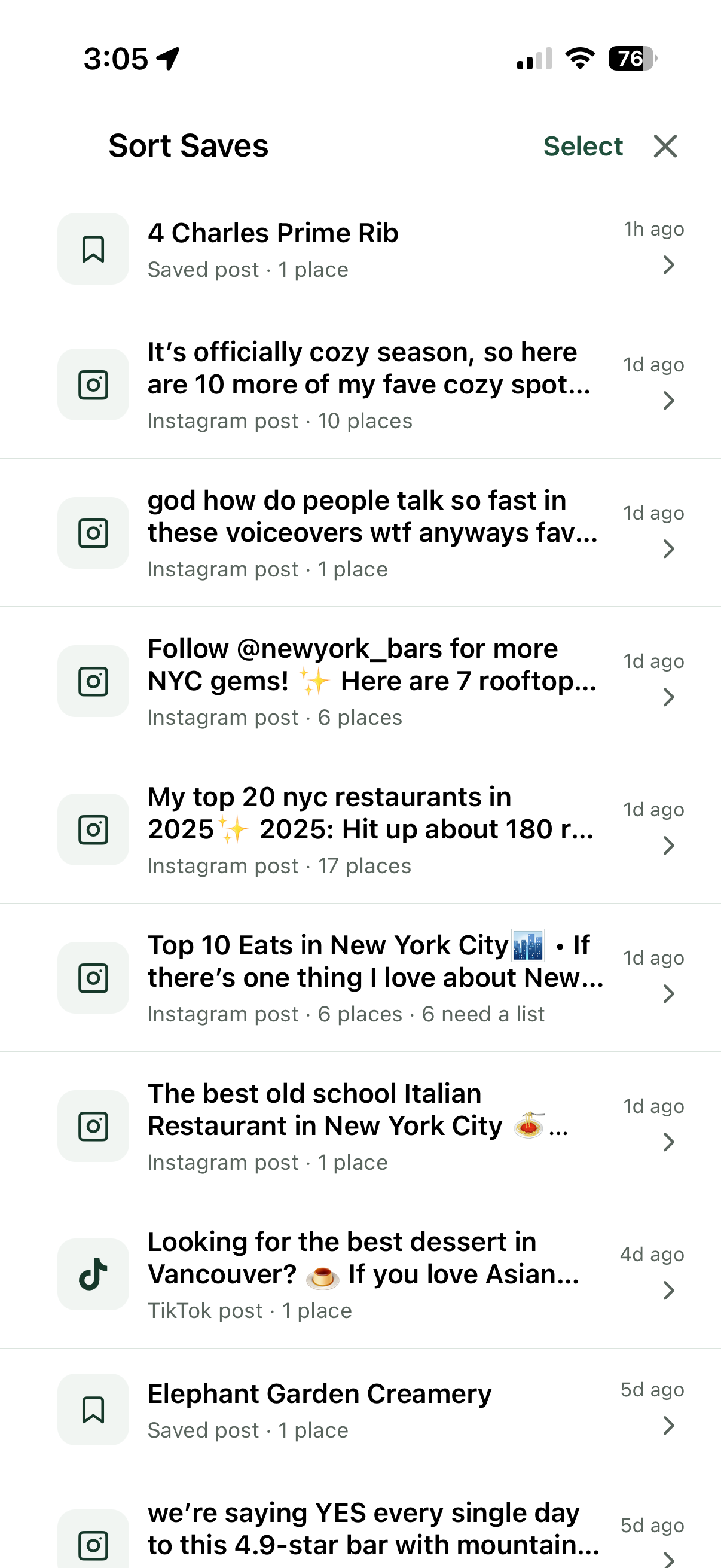 Carte – Save Places from Posts