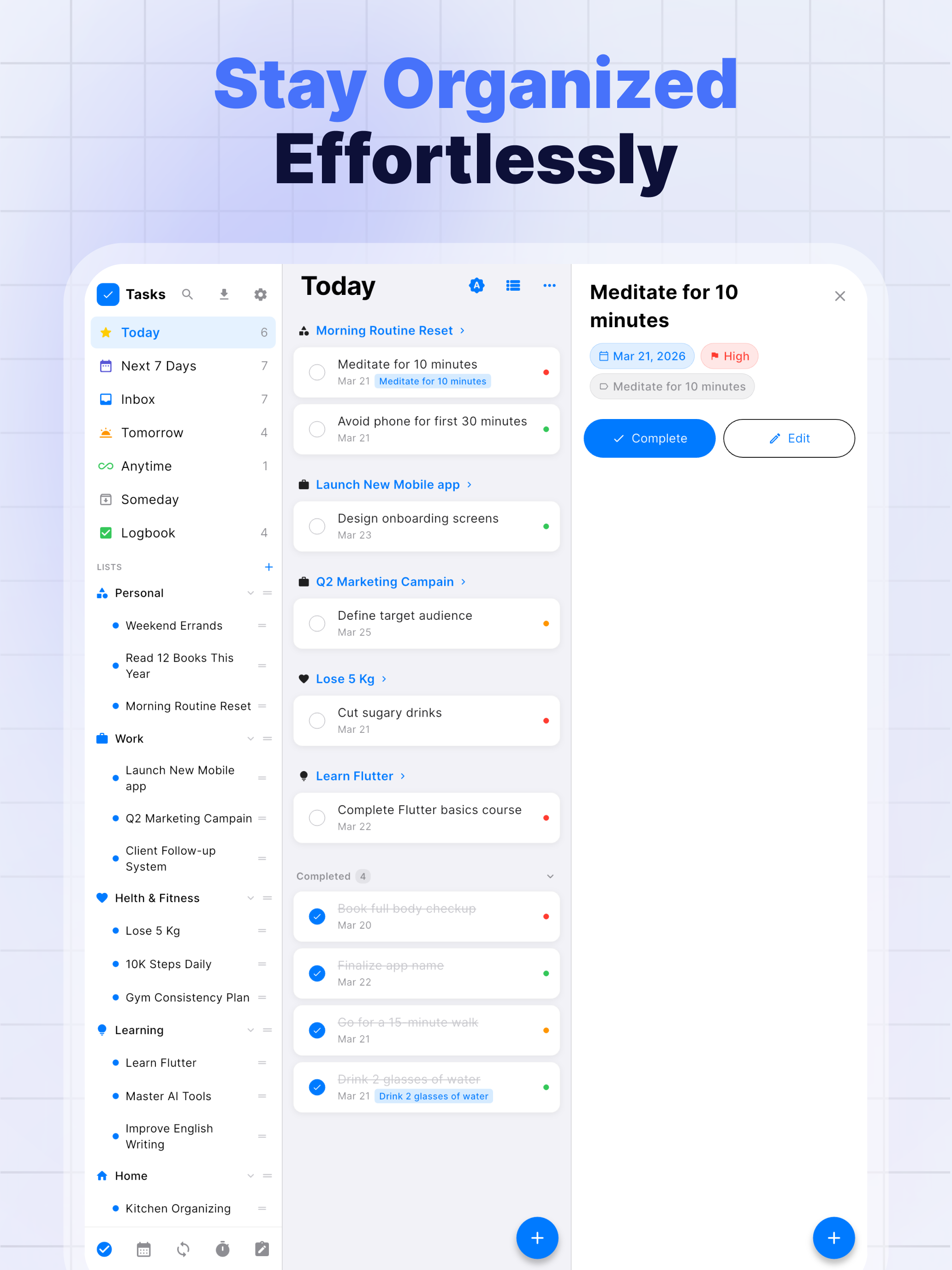 Task Todo List & Calendar