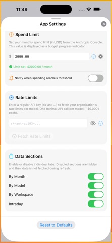 AI Token Usage Tracker iPhone screenshot