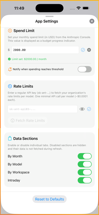 AI Token Usage Tracker Screenshot 7 of 7