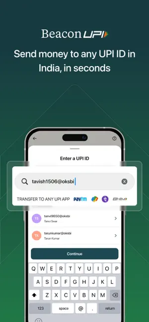 My Beacon: Send Money to India iPhone screenshot 3