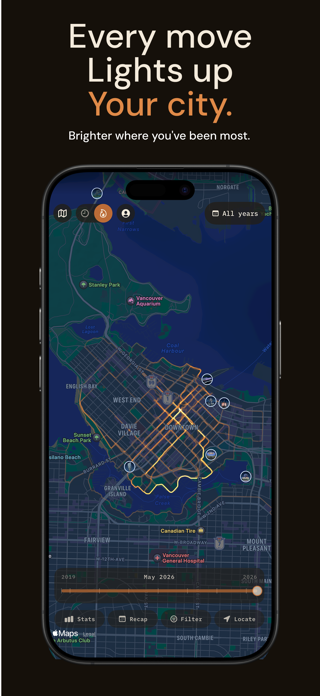MoveMap: Lifetime GPS Heatmap Screenshot 3 of 6