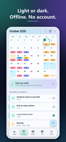 Turni Facili: Shift Calendar iPhone screenshot
