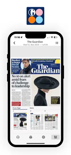 Capture d'écran de The Guardian Editions sur iPhone 4